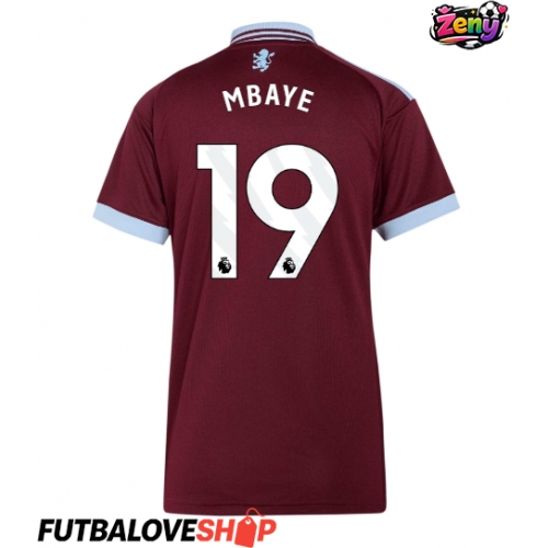Dres Aston Villa Ibrahim Mbaye #19 Domáci pre Ženy 2026-27 Krátky Rukáv